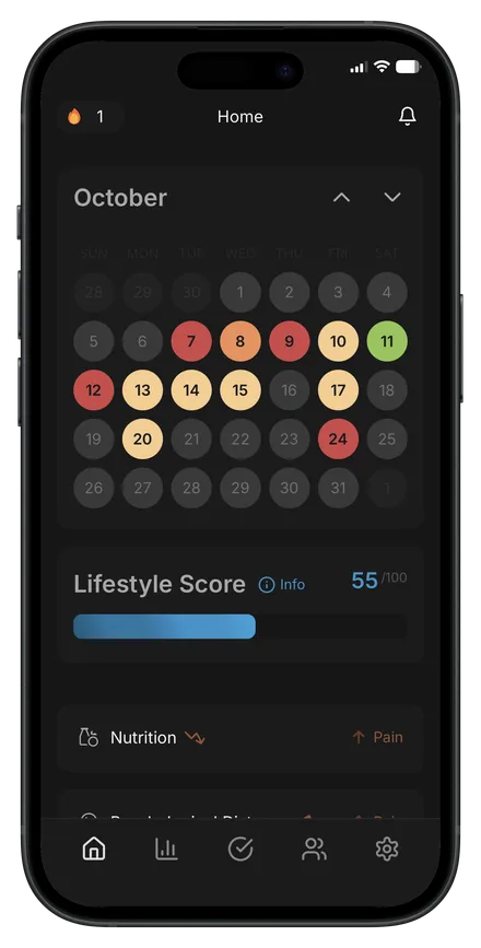 Pain Coach companion app on a phone
